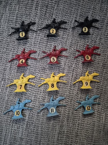 12x metall pferde jockeys - metall,