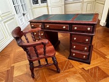 Puppenstube Miniatur 1:12 Schreibtisch von ESCUTCHEON + Kapitänsstuhl