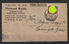 Dt. Reich Zeitungs-Drucksache Streifband Hermann Bonitz Leipzig 1943 #1095672