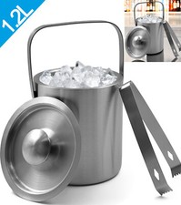 Eisbehälter Eiseimer Eiswürfelkühler Eisbox Eiskübel isoliert 1,2 L doppelwandig