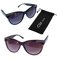 Schmetterling Brille Stylische Damenbrille Sonnenbrille mit Strass-Steinen M 59