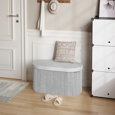 WOLTU Sitzbank mit Stauraum Sitztruhe faltbar mit Deckel Truhenbank SH90hgr