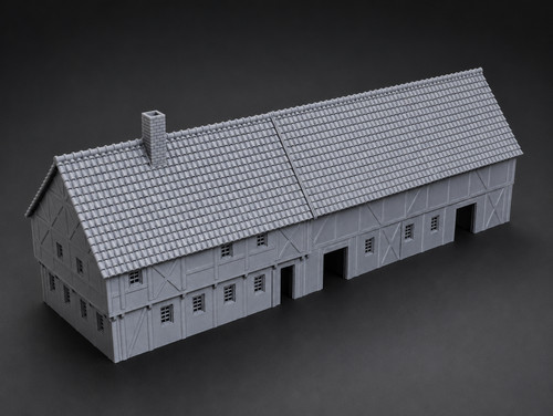Großes bauernhaus mit - bauernhaus, stall