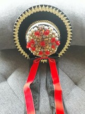 ⭐Sehr Alter ⭐Priener Hut Bauernhut mit Goldborte Perlen Samtschleife