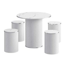 Küchentisch Esstisch Marmor Esszimmertisch Speisetisch Holzsockel Bistrotisch DE