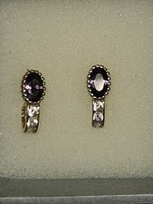 Exquisite 585er Gelbgold Ohrringe Amethyst & Weißtopas, Klapbrisur Design