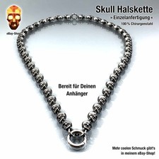 9 mm Skull Halskette - Edelstahl Biker Herren Totenkopf Königskette Panzerkette