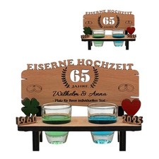 Schnapsbank mit Gravur 'Hochzeitsjubiläum' Geschenk für Jahrestag Hochzeitstag