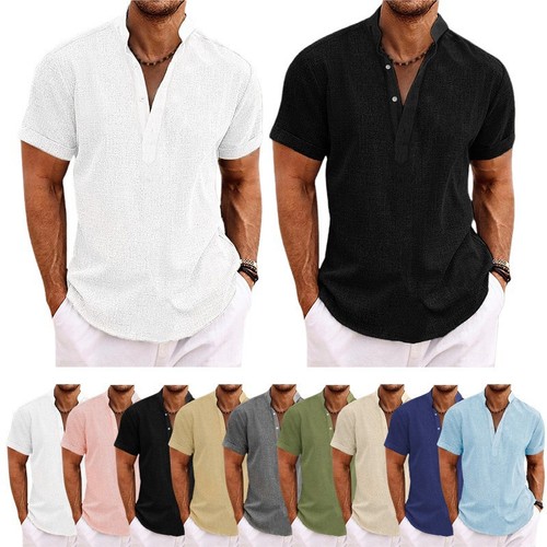 Herren leinen kurzarm - herren,