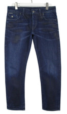 G-Star Gs01 Herrenjeans W32/L32 Regular Fit Denim Blau Whiskers Neu Knopf