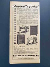 Kundenkreditbank Phoenix Nähmaschine Original 1956 Vintage Advert Werbung