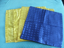 4 Kissenhüllen Kissenbezüge für Sofakissen 1x blau, 3x gelb Neu 40cm x 40cm