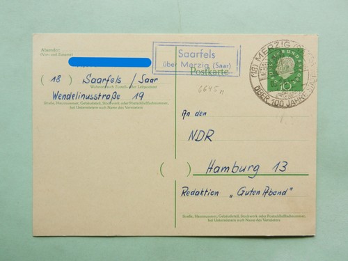 Bund heuss ganzsache - ganzsache, landpost