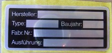 Typenschild Neutral Rechteckig selbstklebend