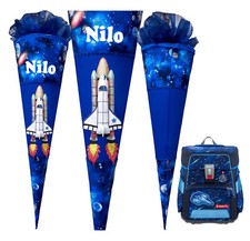 Schultüte 3d passend zum zum Star Shuttle Elio ,Shuttle,Spaceship,Universum,Name
