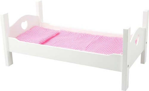 Puppenbett mit herz aus holz - puppenbett,