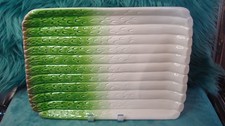  Spargel Servierplatte Französische Majolika Keramik Maße 34x24cm, wie neu