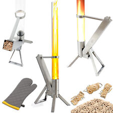 Ambiente Feuerrohr Feuersäule Feuer Rohr Fackel Edelstahl Glas Pellet Feuerspiel