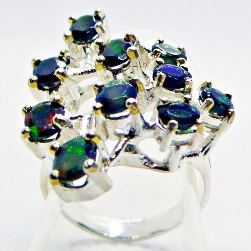 Schwarzer opal damen - ring, 925