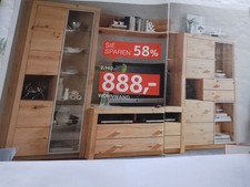 Wohnwand Artena mit zusätzlichem Sideboard in Kernbuche massiv