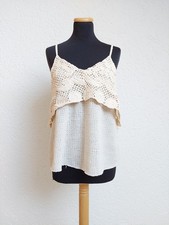 Creme Häkel Sommer Bluse Top