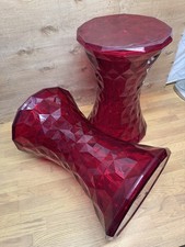 2 Stück!! Kartell Stone Hocker / rot Transparent / gebraucht!