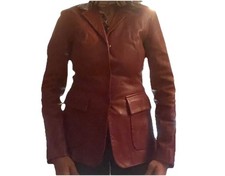 Damenlederjacke Blazer Rot italienische Größe 44