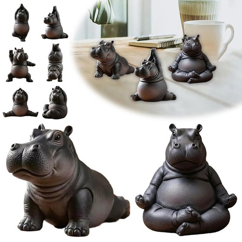 Yoga master hippo statue - statue, hand