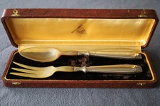 Antikes Salatbesteck Salat Besteck in Box versilbert