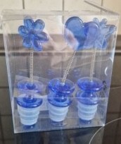 IKEA Flaschenverschluss 3er Set Blau Blume Herz Gummi Barzubehör