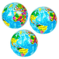 3er Set Softball Springball Weltkugel Schaumstoffball klein Globus Knautschball