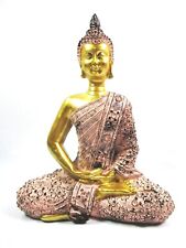 Thai Buddha sitzend 23 cm Poly Figur Buddhismus Asien Mönch Feng Chui