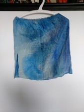 Seidenrock Crepe de Chine, handbemalt, Dehnbund bis 53cm, 100%Seide, Länge 50 cm