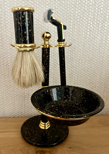 Rasier set metall vintage - rasier-set,