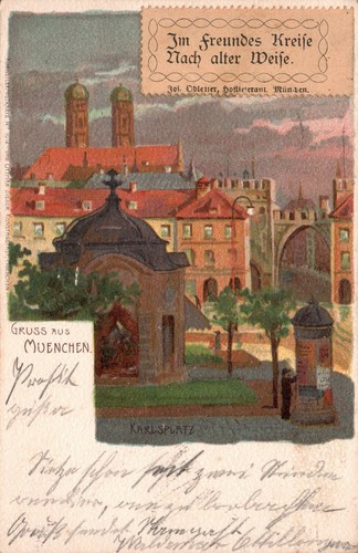 München karlsplatz - ak,