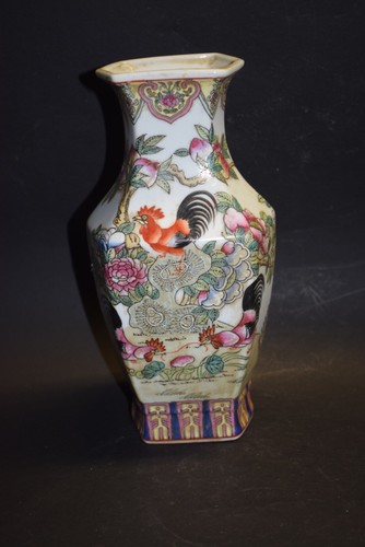 Achteckige porzellan vase - achteckige,