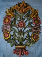 Vintage Holzrelief-Wandbild -