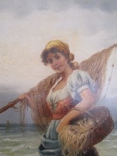 kleines antikes Ölgemälde