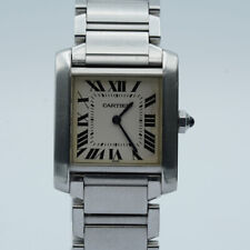 CARTIER TANK FRNCAISE 2301 STAHL  25MM QUARTZ DAMEN UHR MIT STAHL BAND RAR