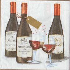 3 lose Servietten ~ Rotwein Flaschen Pinot Essen Trinken Weinprobe