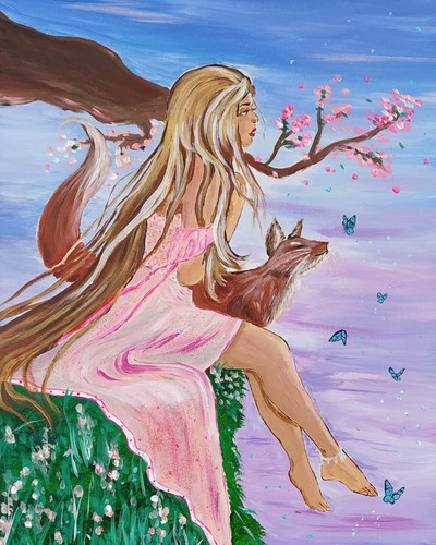 Acrylbild auf leinwand frau - leinwand,,