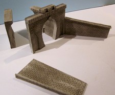 1 Tunnelportal H0, 1-gleisig + 2 Tunnelinnenwände + 2 Stützmauern