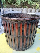 Sehr alter Blumen-Übertopf H27cm Weiden?-Rattan?-Bambus?Flecht-Korb Topf 