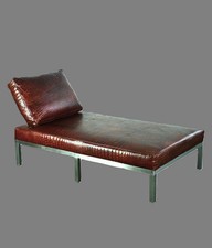 Recamiere Daybed Leder mit Krokoprägung Stahlgestell  Einzelanfertigung Italien