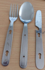 Besteckset 4-teilig Reisebesteck Camping Edelstahl Besteck Feldbesteck