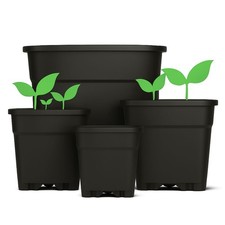 Blumentopf eckig schwarz - eckig, für