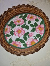 Wildrose Rattan Tablett rund 2-er Set