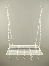 Speckkrone Wildkrone Küchenkrone aus Schmiedeeisen, Landhausstil Wildhaken weiss