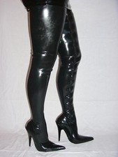 Latex gummi Overknee Stiefel