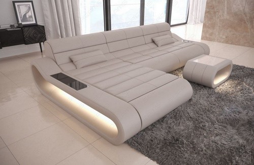 Sofa leder eckcouch - sofa,
